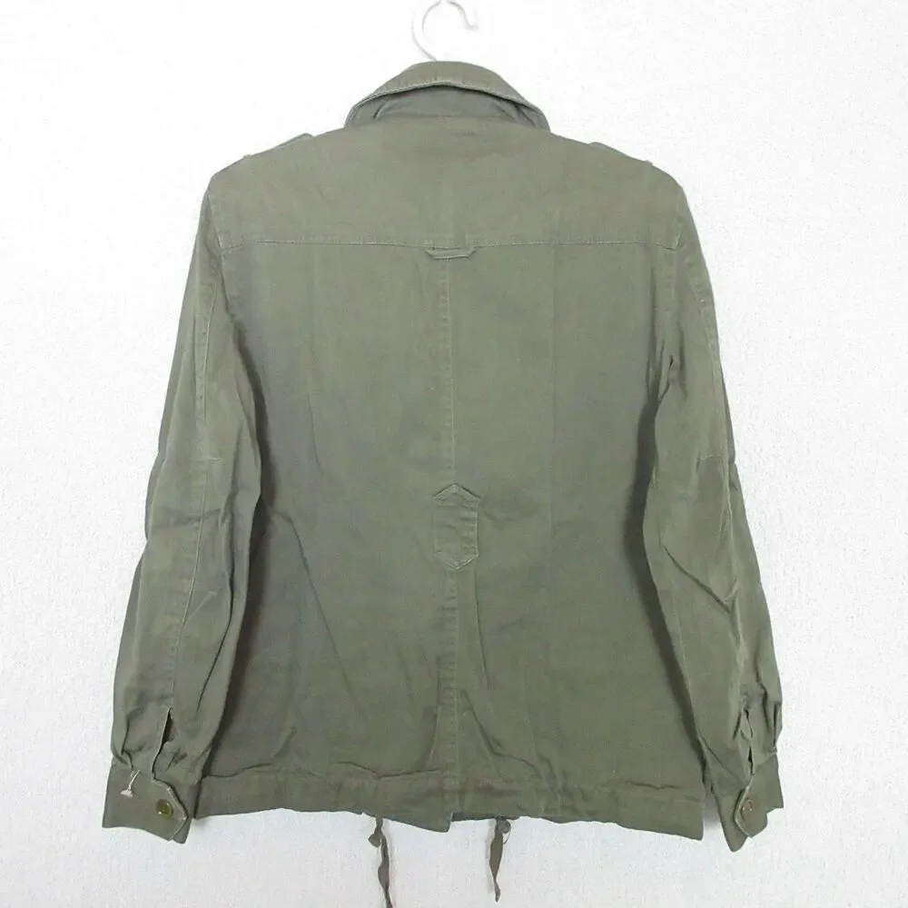 Chester & Violet Jacket Womens XS Olive Military Utility Field Cotton Lined - Picture 2 of 7